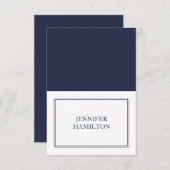 Elegant Navy Blue Platzkarte (Vorne/Hinten)