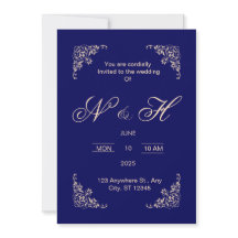 Elegant Navy Blue Pop Einladung zur Hochzeit