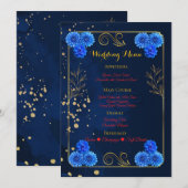 Elegant Navy Blue Reception Menu Template Menükarte (Vorne/Hinten)