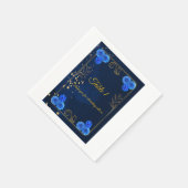 Elegant Navy Blue Reception Table Number Card Serviette (Ecke)