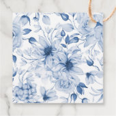 Elegant Navy Blue Save the Date Tag Geschenkanhänger (Rückseite)