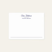 Elegant Navy Blue Script Border  Post-it Klebezettel