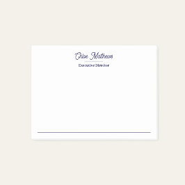 Elegant Navy Blue Script Border  Post-it Klebezettel