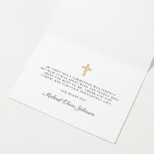 Elegant Navy Blue Script Boy First Communion  Dankeskarte