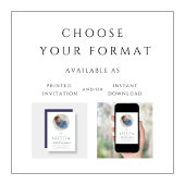 Elegant Navy Blue Script Boy Foto Taufe Einladung