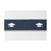 Elegant Navy Blue Script Calligaphy Abschluss Einladungsbanderole (Rückseitenbeispiel)