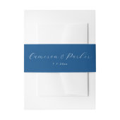 Elegant Navy Blue Script Names Wedding Einladungsbanderole (Vorderseite Beispiel)