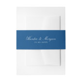 Elegant Navy Blue Script Names Wedding Einladungsbanderole (Vorderseite Beispiel)
