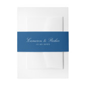 Elegant Navy Blue Script Names Wedding Einladungsbanderole (Vorderseite Beispiel)