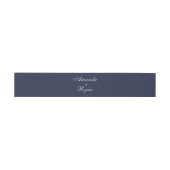 Elegant Navy Blue Script Wedding Einladungsbanderole (Flach)