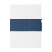 Elegant Navy Blue Script White Rose Frame Gold Einladungsbanderole (Rückseitenbeispiel)