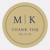 Elegant Navy Blue Serif Thank You Sticker (Vorderseite)