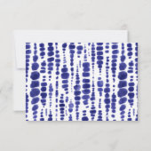 Elegant Navy Blue Shibori Gefärbte Krawatte Hochze RSVP Karte (Rückseite)