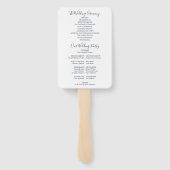 Elegant Navy Blue Signature Script Hochzeitsprogra Fächer (Rückseite)