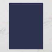 Elegant Navy Blue Signature Script Wedding Menu Menükarte (Rückseite)