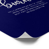 Elegant Navy Blue Silver Diese Kerzen brennen Poster (Ecke)