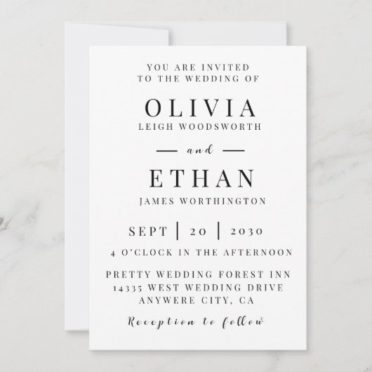 Elegant Navy Blue Silver Floral Wedding Einladung (Vorderseite)