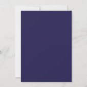 Elegant Navy Blue & Silver Formal Wedding Einladung (Rückseite)