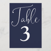 Elegant Navy Blue Simple Large Tischnummer (Vorderseite)