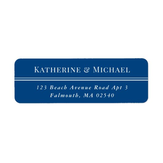 Elegant Navy Blue Small Rücksendeadresse (Vorne)