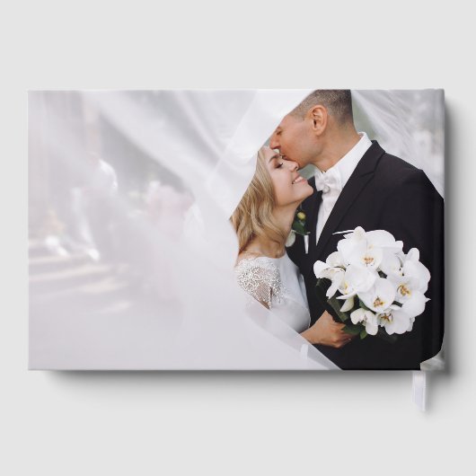 Elegant Navy Blue Sparkle Wedding Gästebuch (Rückseite)