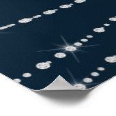 Elegant Navy Blue String Lights Hochzeit Poster (Ecke)