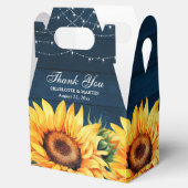 Elegant Navy Blue Sunflower Wedding Vielen Dank Geschenkschachtel (Geöffnet)