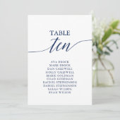 Elegant Navy Blue Tischnummer 10 Seating Chart (Stehend Vorderseite)
