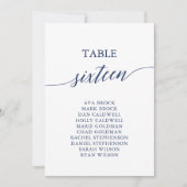 Elegant Navy Blue Tischnummer 16 Seating Chart (Vorderseite)