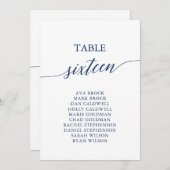 Elegant Navy Blue Tischnummer 16 Seating Chart (Vorne/Hinten)