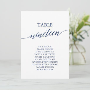 Elegant Navy Blue Tischnummer 19 Seating Chart