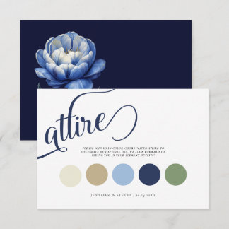 Elegant Navy Blue Tulip Hochzeitskleid Begleitkarte