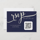 Elegant Navy Blue und Cream Tulip Wedding RSVP Karte (Vorderseite)