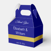 Elegant Navy Blue und Gold Wedding Vielen Dank Geschenkschachtel (Rückseite)
