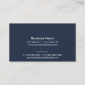 Elegant, Navy Blue und Lime Green Zickzack Visitenkarte (Rückseite)