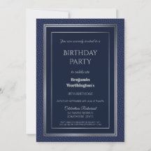 Elegant Navy Blue und Silver 18. Geburtstagsparty