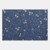 Elegant Navy Blue und Tan Geschenkpapier Set (Vorderseite 3)
