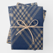 Elegant Navy Blue und Tan Geschenkpapier Set (Beispiel)