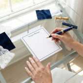 Elegant Navy Blue und White Personalisiert Notizblock