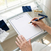 Elegant Navy Blue und White Personalisiert Notizblock