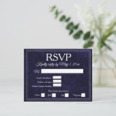 Elegant Navy Blue Velvet RSVP Wedding (Stehend Vorderseite)
