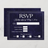 Elegant Navy Blue Velvet RSVP Wedding (Vorne/Hinten)