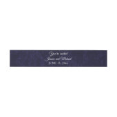 Elegant Navy Blue Velvet Wedding Wrap Einladungsbanderole (Flach)