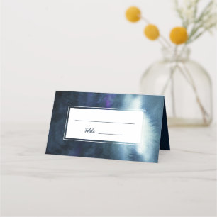 Elegant Navy Blue Watercolor Platzkarte