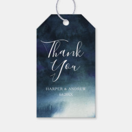 Elegant Navy Blue Watercolor | Vielen Dank für Ihr Geschenkanhänger