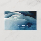 Elegant Navy Blue Watercolor Visitenkarte (Vorderseite)