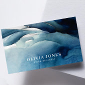 Elegant Navy Blue Watercolor Visitenkarte