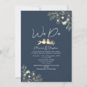 Elegant Navy Blue We Do Wedding Einladung (Vorderseite)