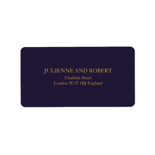 Elegant Navy Blue Wedding Address Labels Adressaufkleber (Vorne)