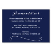 Elegant Navy Blue Wedding Cards Tischnummer (Vorderseite)